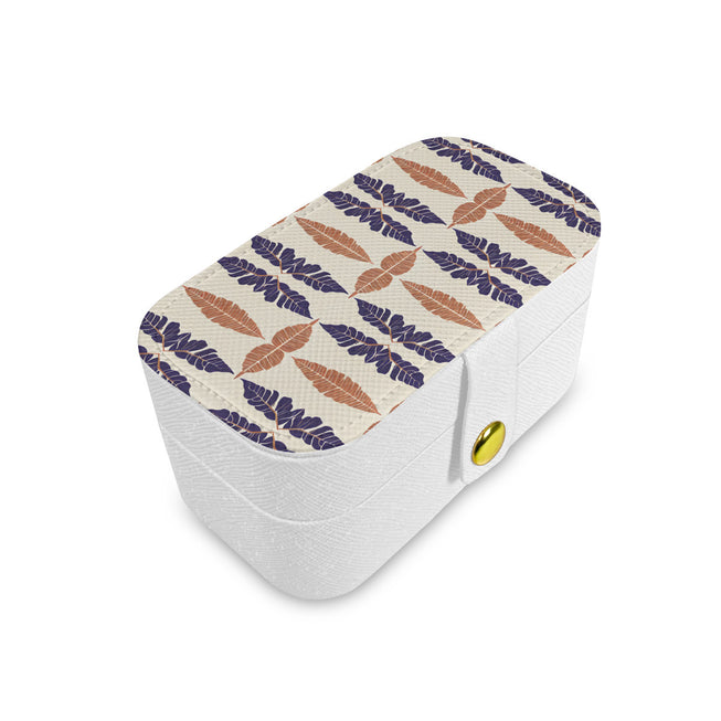 Tropical Leaf Personalized Portable Jewelry Box
