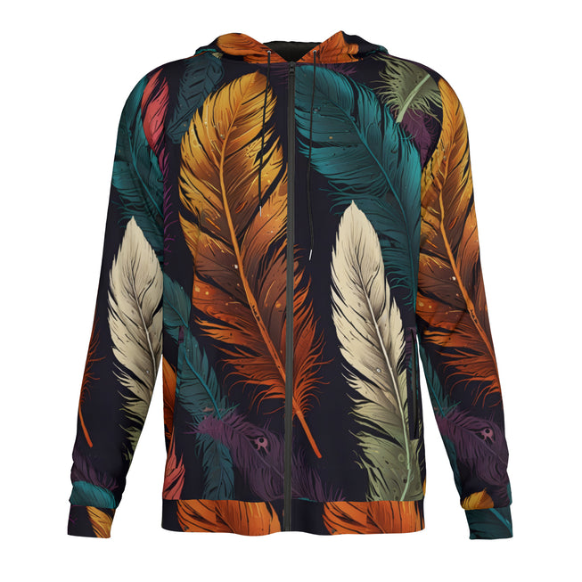 Elegant Feathers Men's Zip Up Hoodie