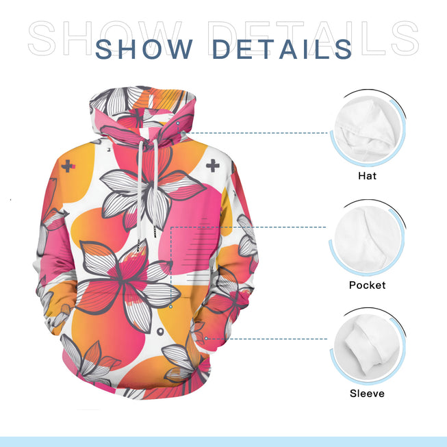 Floral Shapes Adult Hoodie