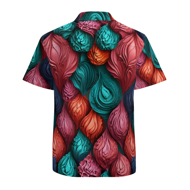 Abstract Seamless Pattern Men's Casual Short-Sleeved Shirt.