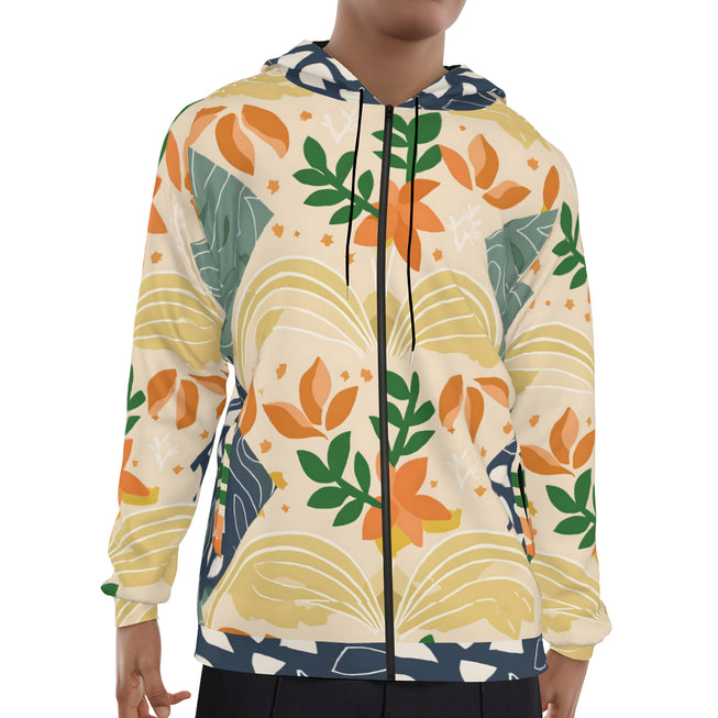 Abstract Inspired Pattern Men's Zip Up Hoodie