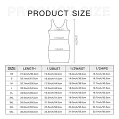 Abstract Seamless Pattern Sleeveless Slim-Fit Euro-Size Tank Slip Dress