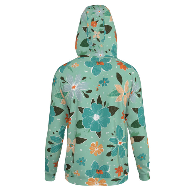 Floral Seamless Pattern Men's Zip Up Hoodie