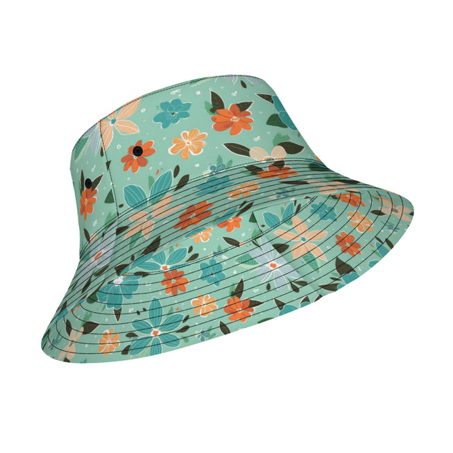 Floral Seamless Pattern Double-Sided Unisex Polyester Bucket Hat