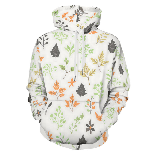 Green and Black Floral Adult Hoodie