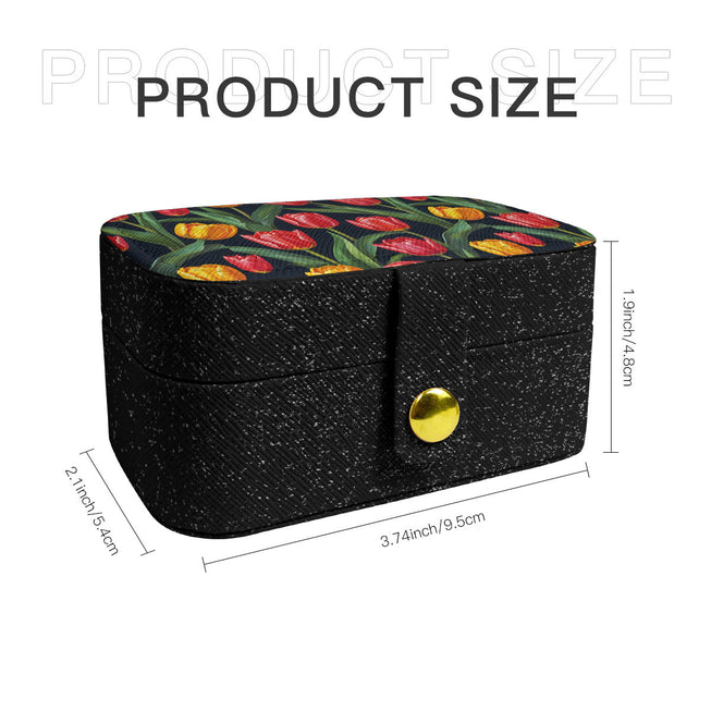 Tulip Pattern Personalized Portable Jewelry Box