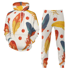 Vibrant Feathers Men's Adult Hoodie Set