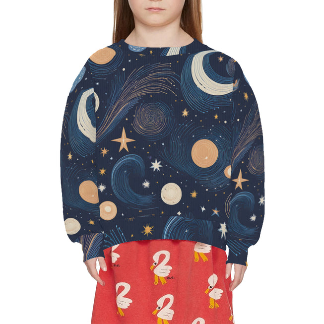 Galaxy Patterns Kids Round Neck Sweater