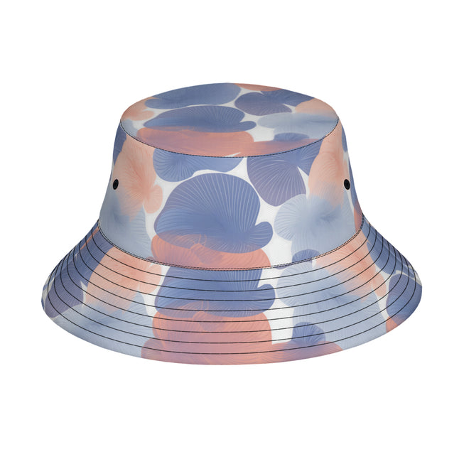 Floral Shapes Pattern Double-Sided Unisex Polyester Bucket Hat