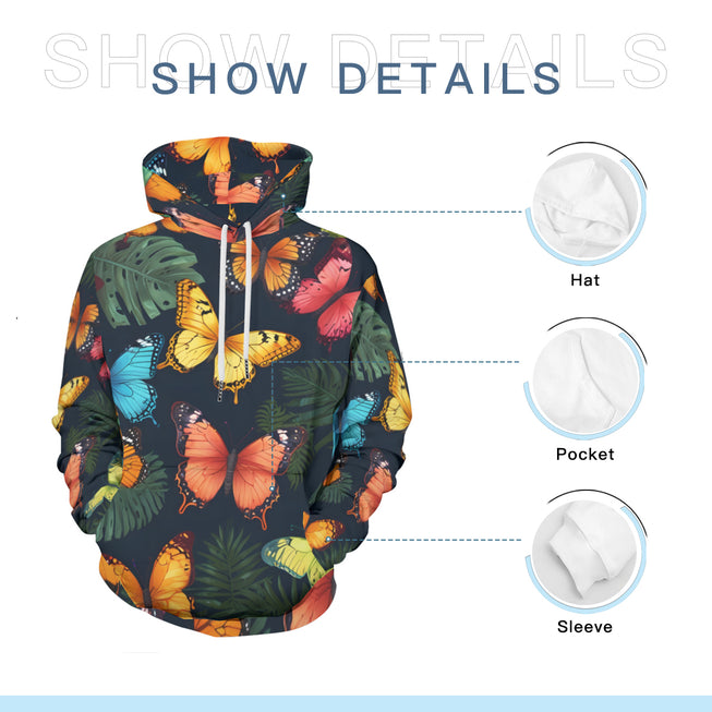 Tropical Butterfly Adult Hoodie