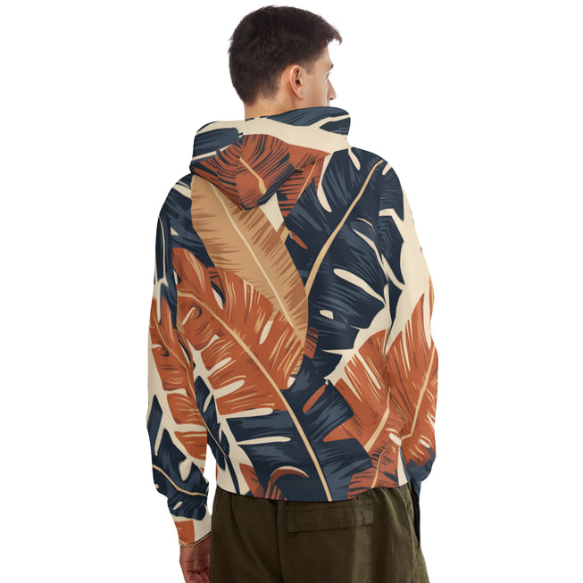 Tropical Leaves Pattern Men's Adult Hoodie Set