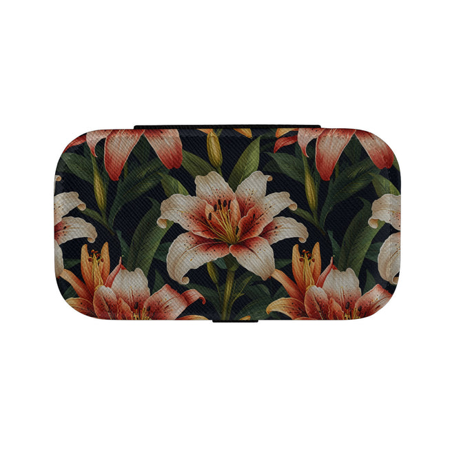 Lily Flower Pattern Personalized Portable Jewelry Box