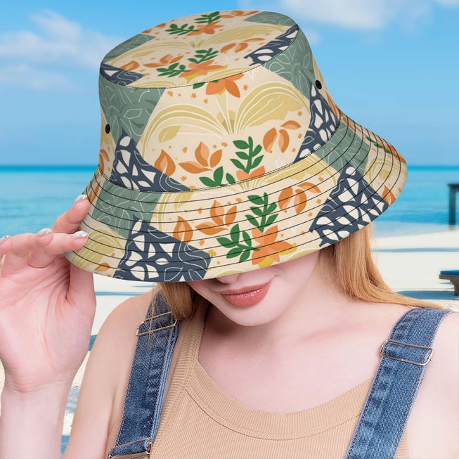 Abstract Inspired Pattern Double-Sided Unisex Polyester Bucket Hat