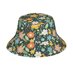 Floral Seamless Pattern Double-Sided Unisex Polyester Bucket Hat