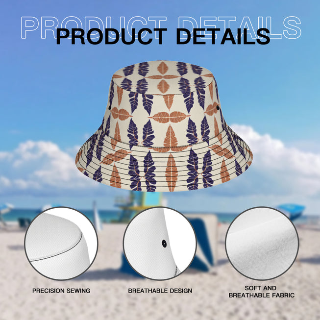 Tropical Leaf Double-Sided Unisex Polyester Bucket Hat