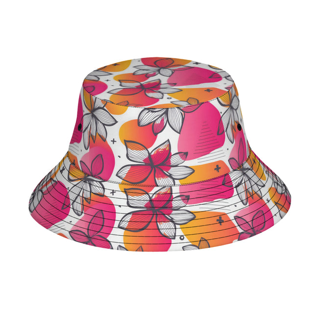 Floral Shapes Double-Sided Unisex Polyester Bucket Hat