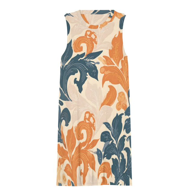 Orange Floral Women's Casual Dress