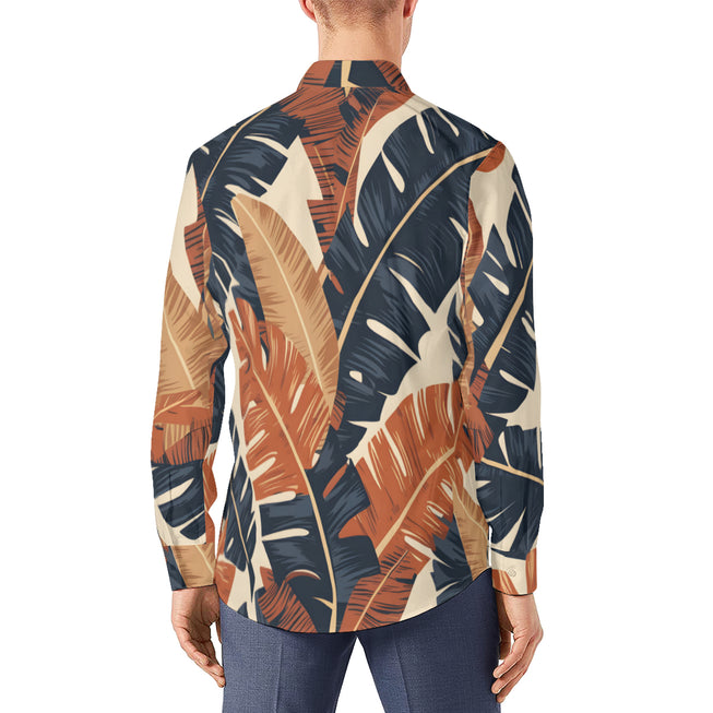 Tropical Leaves Men's Classic Long-Sleeved Shirt