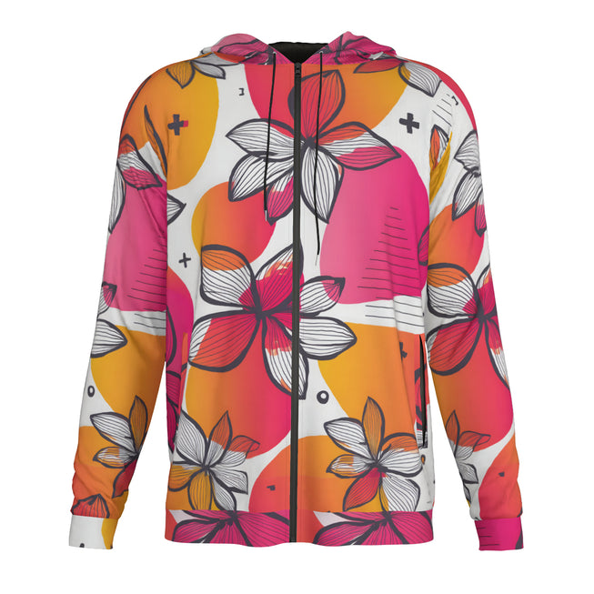 Floral Shapes Men's Zip Up Hoodie