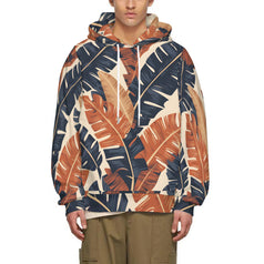 Tropical Leaves Pattern Adult Hoodie