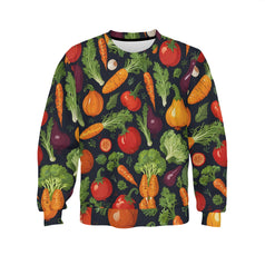 Veggies Pattern Crew Neck Sweater