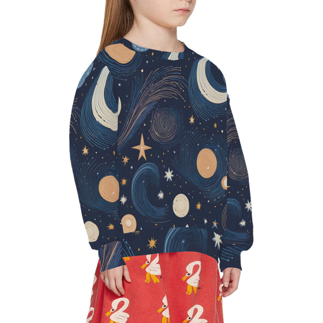 Galaxy Patterns Kids Round Neck Sweater