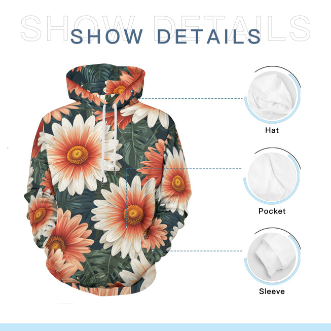 Daisy Pattern Adult Hoodie