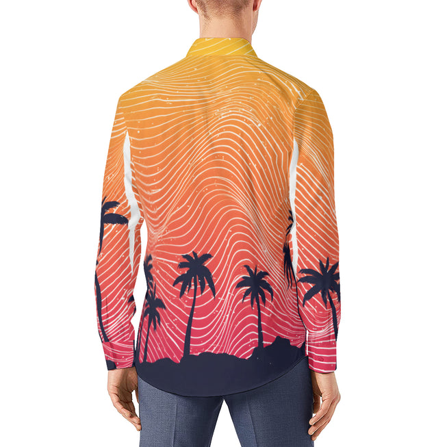 Sunset Pattern Men's Classic Long-Sleeved Shirt