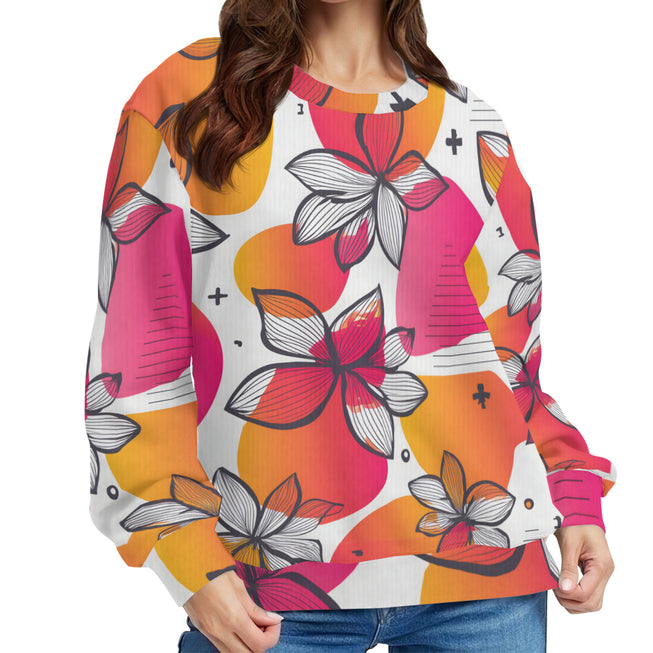 Floral Shapes Crew Neck Sweater