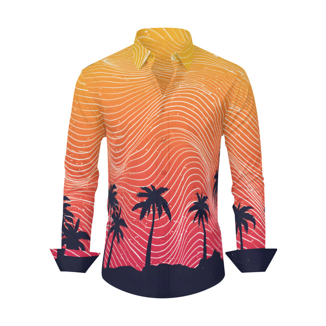 Sunset Pattern Men's Classic Long-Sleeved Shirt