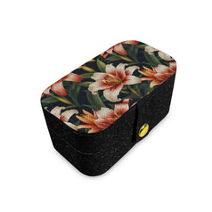 Lily Flower Pattern Personalized Portable Jewelry Box