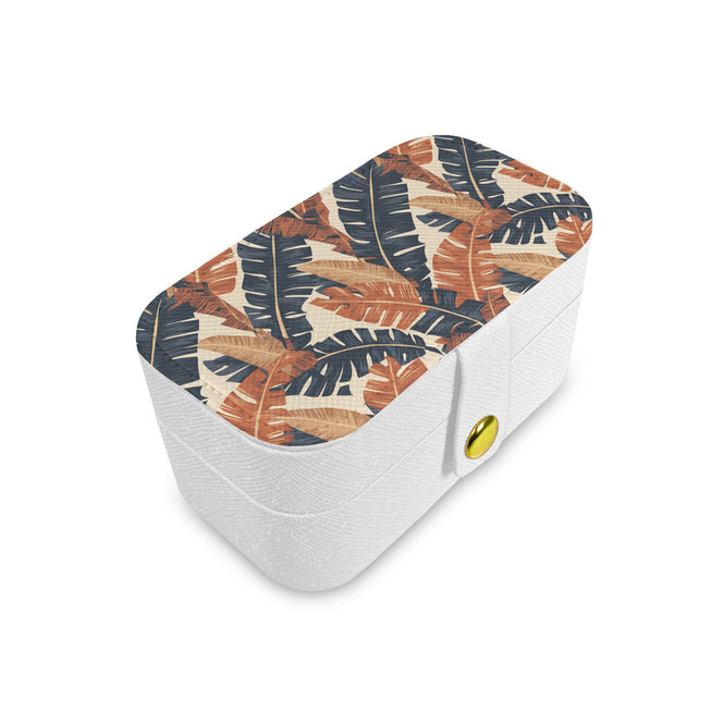 Tropical Leaves Personalized Portable Jewelry Box