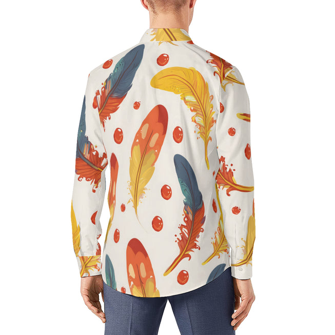 Vibrant Feathers Men's Classic Long-Sleeved Shirt