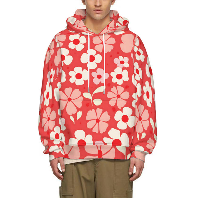 Red Floral Adult Hoodie