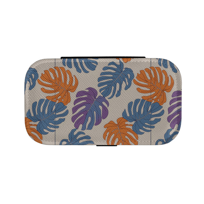 Bold Tropical Leaf Pattern Personalized Portable Jewelry Box