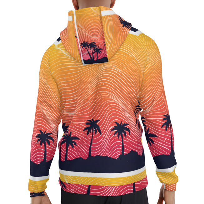 Sunset Pattern Men's Zip Up Hoodie