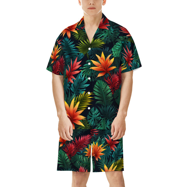 Tropical pattern Men's Shirt And Short Set