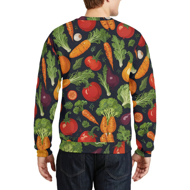 Veggies Pattern Crew Neck Sweater