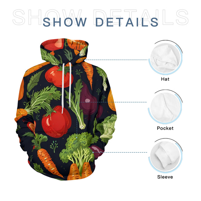 Veggies Pattern Men's Adult Hoodie Set