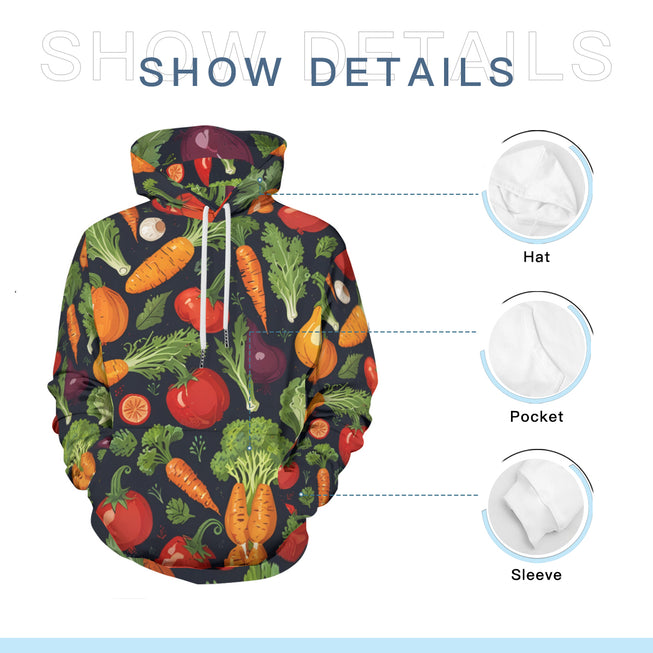 Veggies Pattern Adult Hoodie