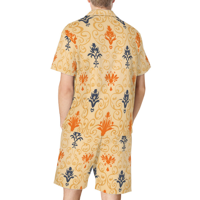 Abstract Pattern Men's Shirt And Short Set