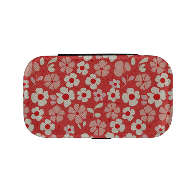 Red Floral Personalized Portable Jewelry Box