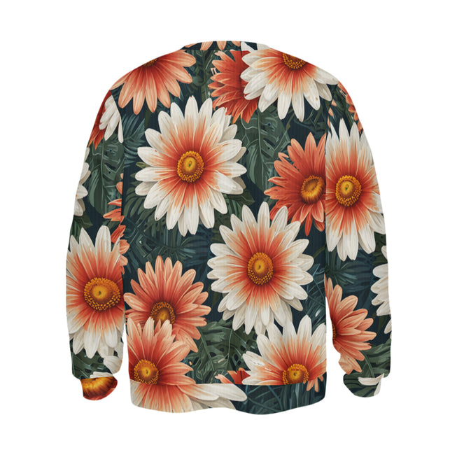 Daisy Pattern Crew Neck Sweater