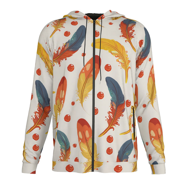 Vibrant Feathers Men's Zip Up Hoodie