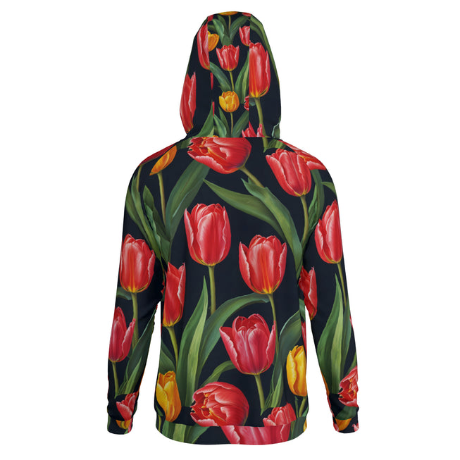 Tulip Pattern Zip Up Hoodie