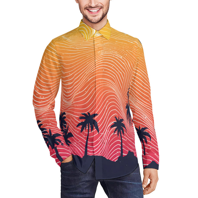 Sunset Pattern Men's Classic Long-Sleeved Shirt