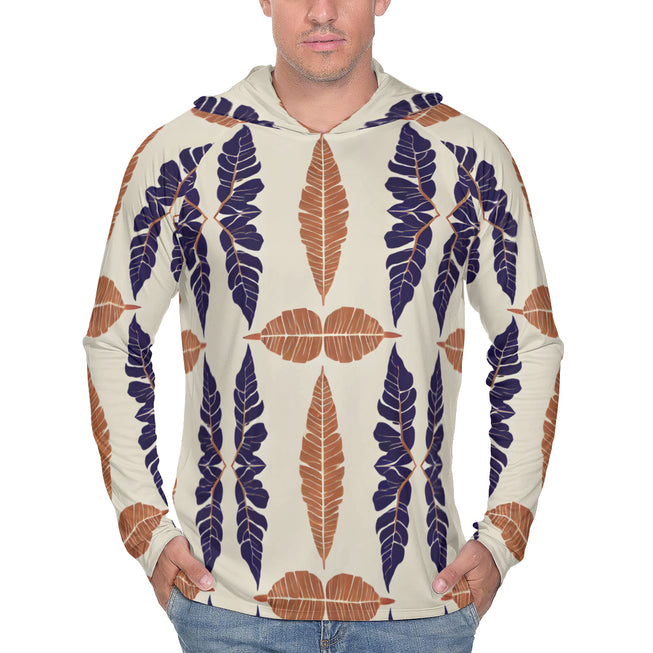 Tropical Leaf Men's Sun Protection Long Sleeve Hoodie