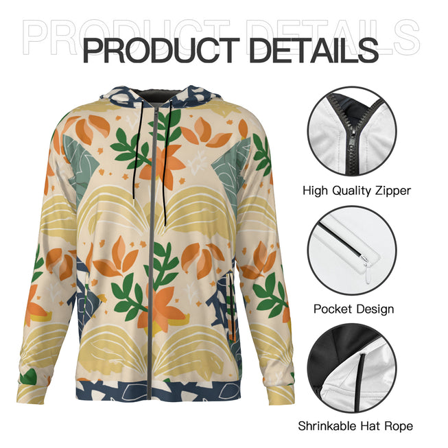 Abstract Inspired Pattern Men's Zip Up Hoodie